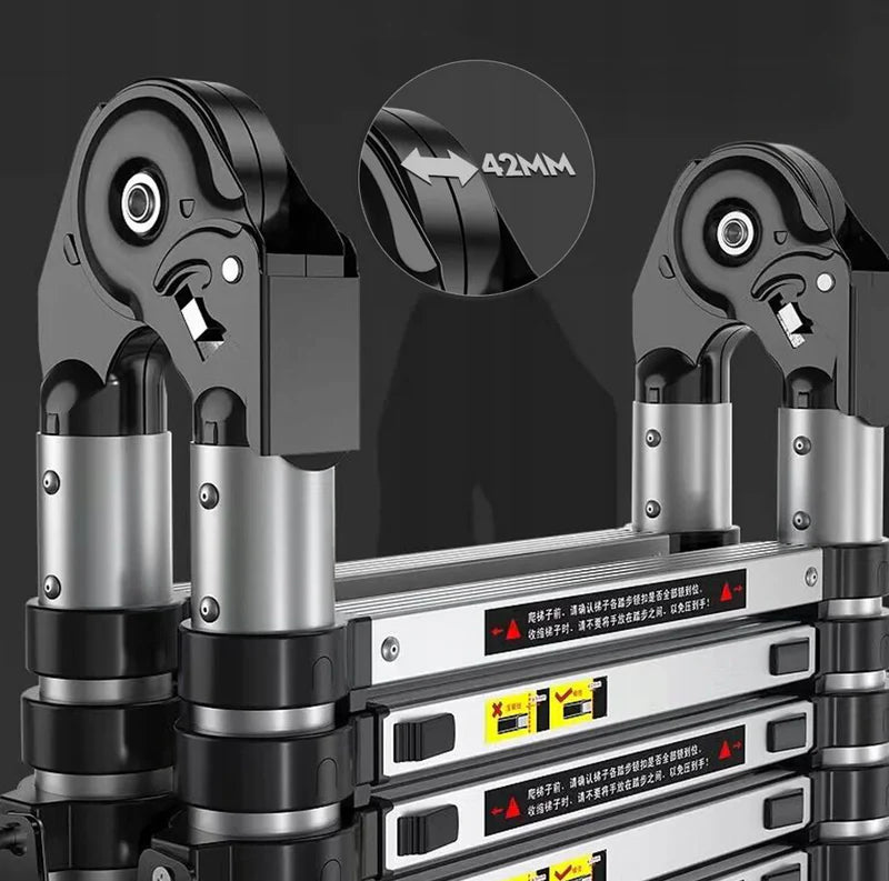 Telescopic Articulated Ladder – 5M Aluminum Folding Design