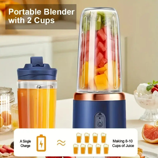 Portable Blender and Juicer with 6 blades