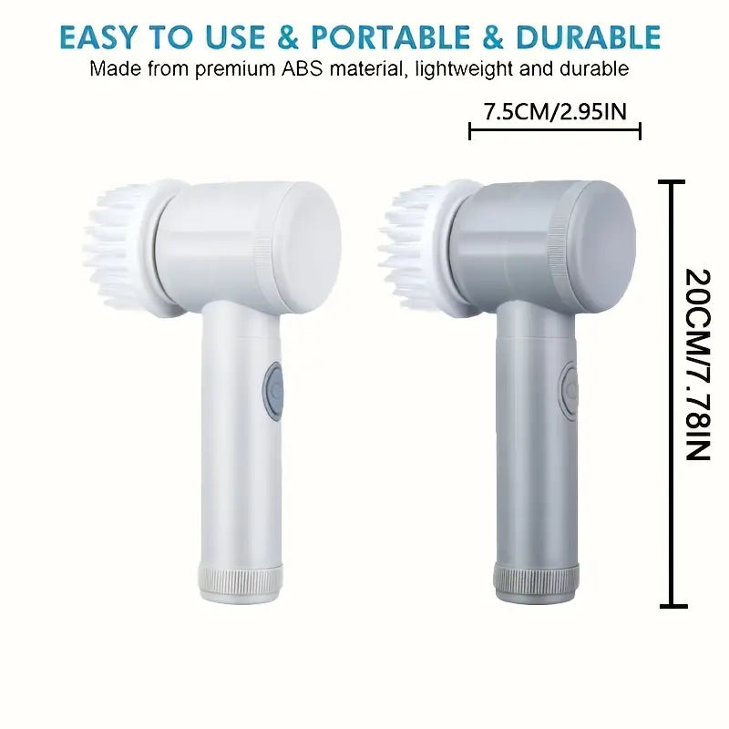 Electric Rotary Brush with 5 Replaceable Brush Heads