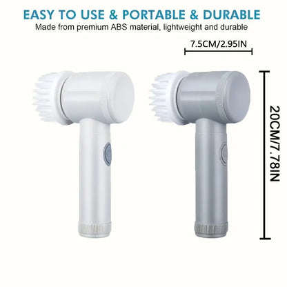 Electric Rotary Brush with 5 Replaceable Brush Heads