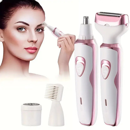 4-in-1 Electric Razor for Women – Rechargeable Grooming Kit