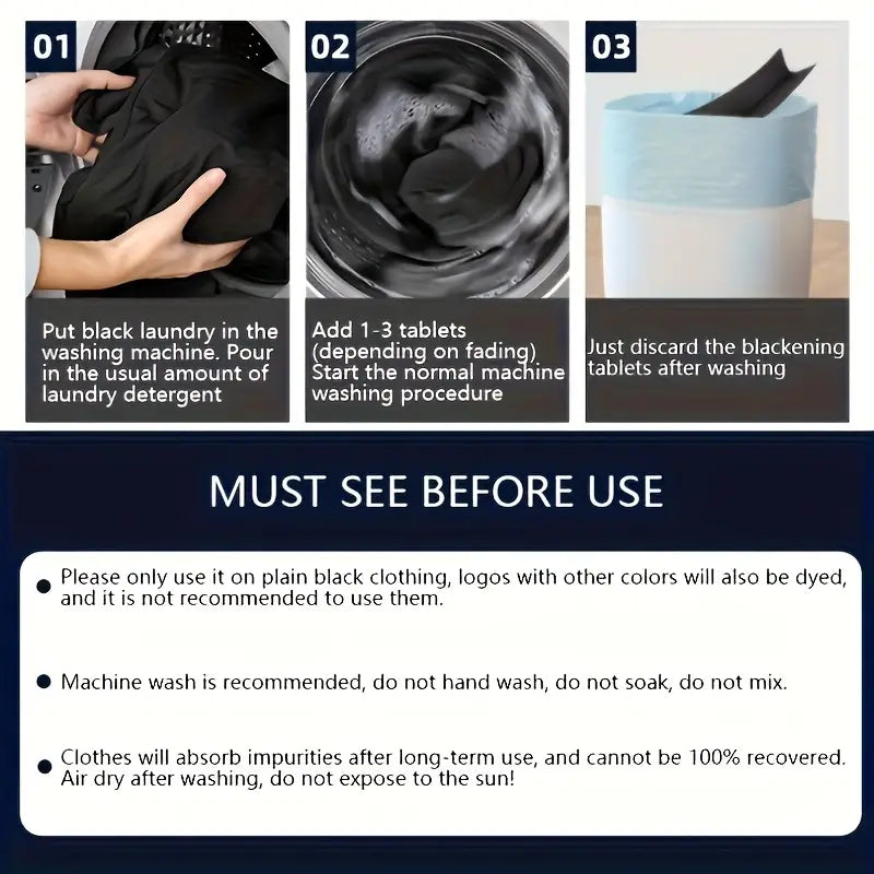 Laundry Black Color Enhancer Sheets 4pcs