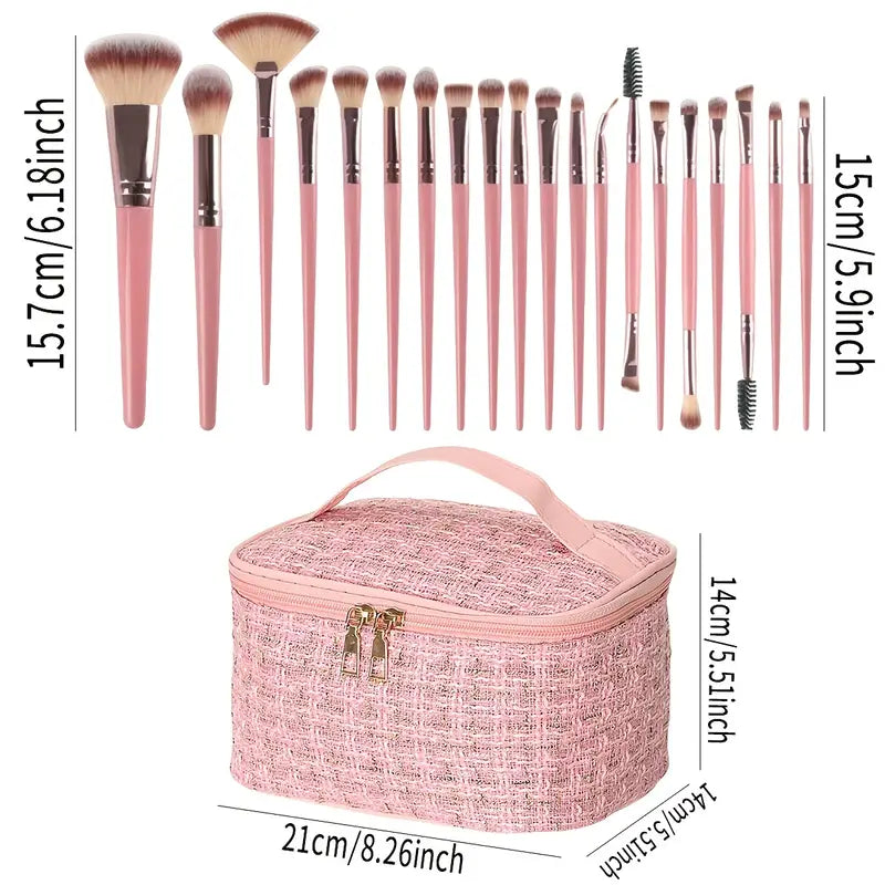 40 Pcs Complete Makeup Kit – Brushes, Sponges, Puffs & Storage Case