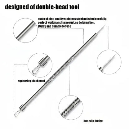 10 Pcs Professional Pimple Removal Kit – Blackhead & Whitehead Extractor Tools