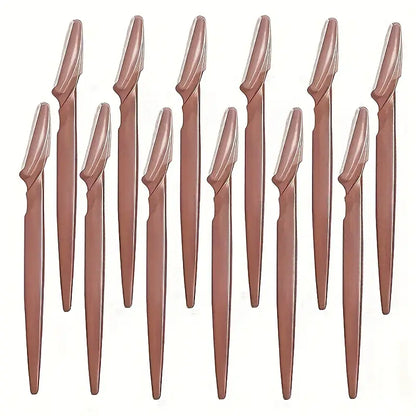 12pcs Stainless Steel Razor Set with Protective Covers – Unisex Facial & Eyebrow Razors